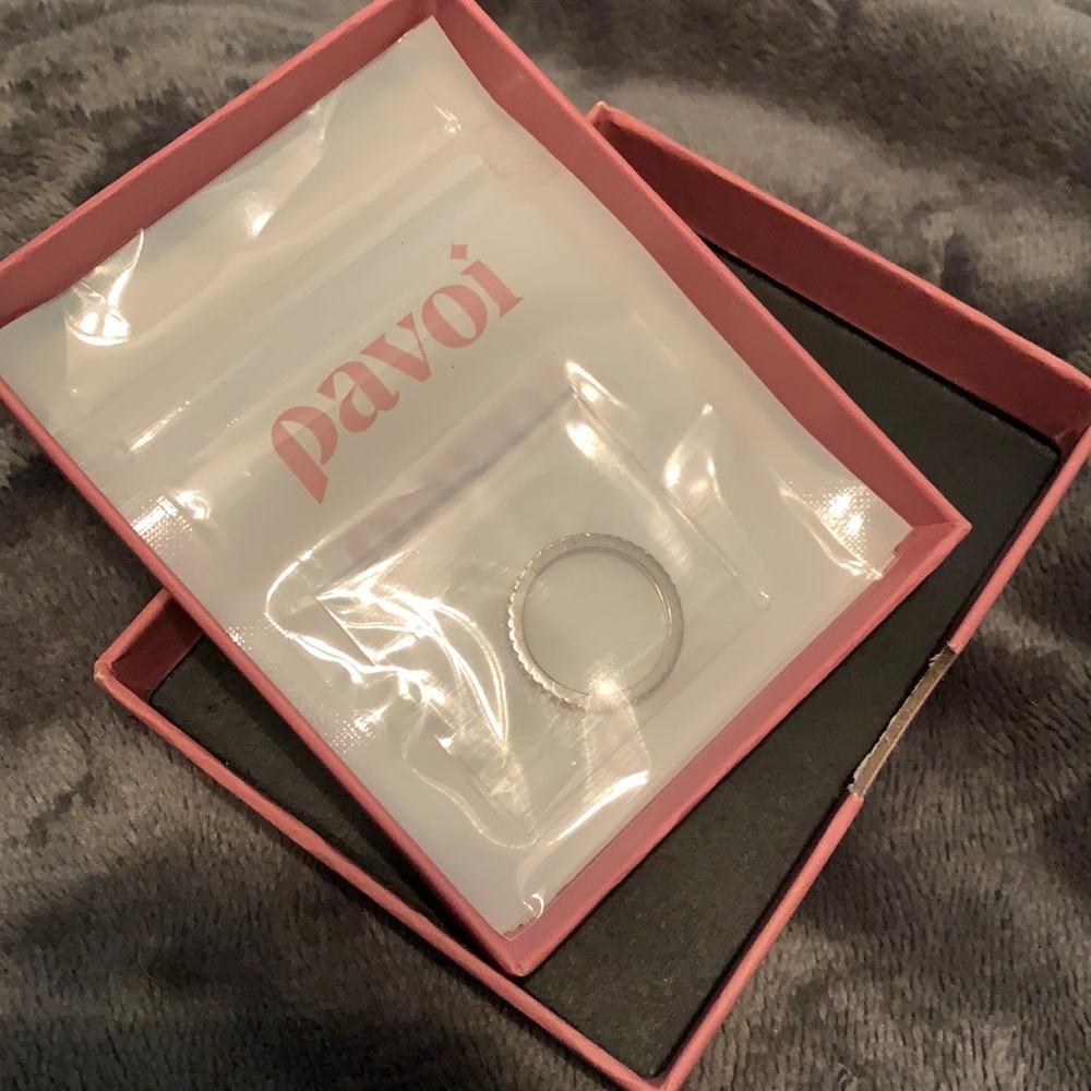 NIB sterling silver CZ infinity wedding band